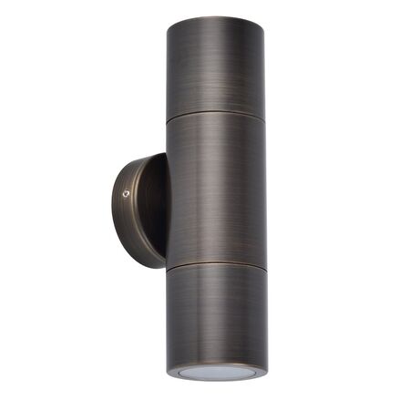 GU10 Exterior Wall Pillar Spot Lights (Rustic Brass) IP65