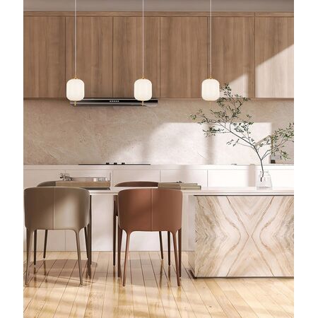 PINO: Interior Opal Matte / Smokey Black Mirror Finish Jar Pendant Lights