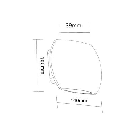 REMO: Surface Mounted LED Exterior Curved Up/Down Wall Lights IP54