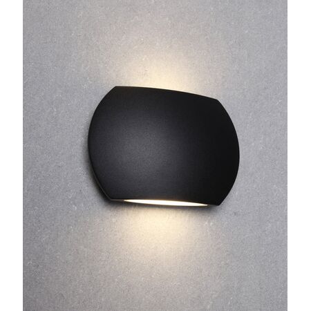 REMO: Surface Mounted LED Exterior Curved Up/Down Wall Lights IP54
