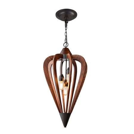 SENORITA: Rustic Medium Tuscan Coffee Cherry / Winter Moss Wood Pendant Lights