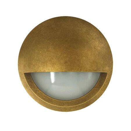 STE: Exterior LED 12V/240V Antique Brass Eyelid/Round Step/Wall Lights IP65