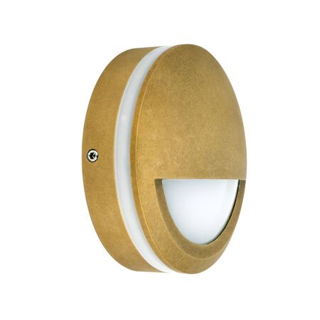 STE: Exterior LED 12V/240V Antique Brass Eyelid/Round Step/Wall Lights IP65