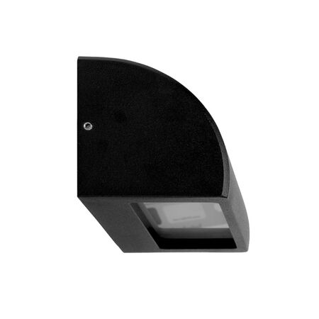 STE: Exterior 12V Matte Black Curved Surface Mounted Step / Wall Lights IP65