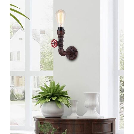 STEAM: Interior Aged Iron 1xPipe Wall Light