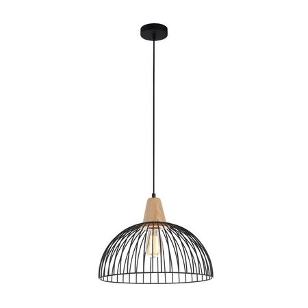 STRAND: Iron and Wood Dome Cage Pendant Lights
