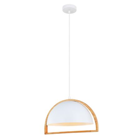SWING: Dome With Wood Frame Pendant Lights