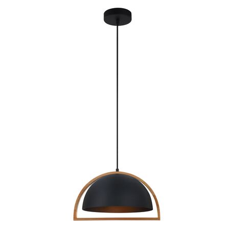 SWING: Dome With Wood Frame Pendant Lights