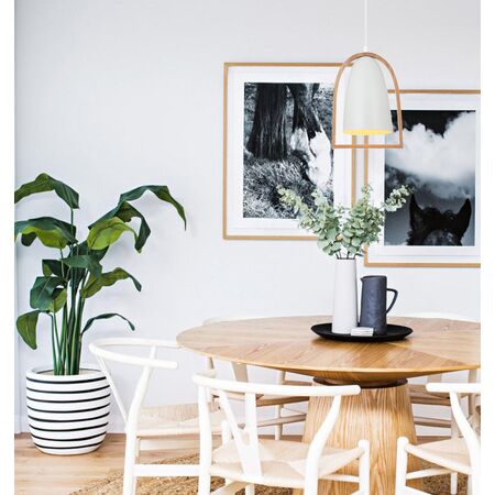 SWING: Ellipse with Wood Frame Pendant Lights