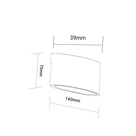 TAMA: LED Exterior Surface Mounted Curved Up/Down Wall Lights IP54
