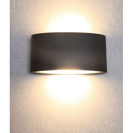 TAMA: LED Exterior Surface Mounted Curved Up/Down Wall Lights IP54