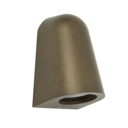 TORQUE: Exterior GU10 Aged Brass Surface Mounted Cone Wall Light IP65