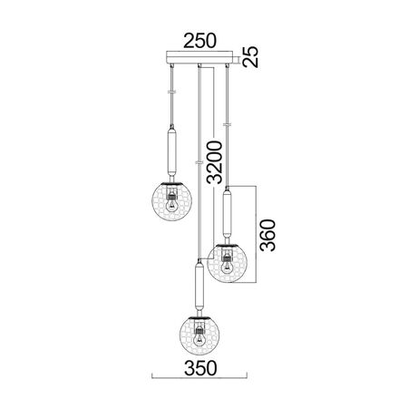 TRATTINO: Interior Bronze Amber / Smokey Black Spherical Glass Multiple Round Base Pendant Lights