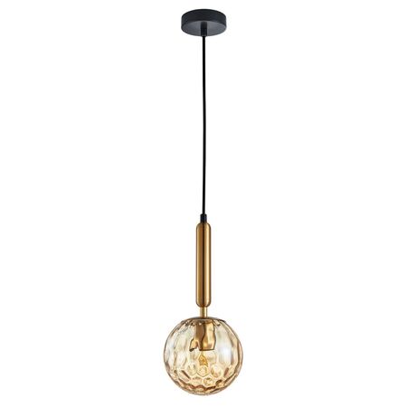 TRATTINO: Interior Bronze Amber / Smokey Black Spherical Glass Pendant Lights
