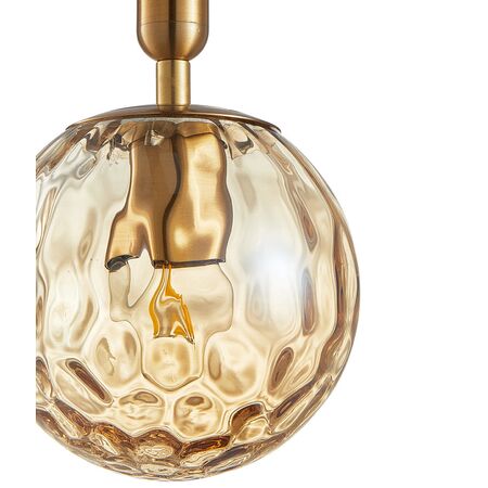 TRATTINO: Interior Bronze Amber / Smokey Black Spherical Glass Pendant Lights