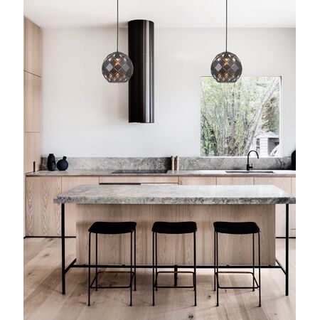 TUILE: Interior Large Embossed Tiled Iron Wine Glass Shape Pendant Lights