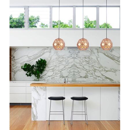 TUILE: Interior Large Embossed Tiled Iron Wine Glass Shape Pendant Lights