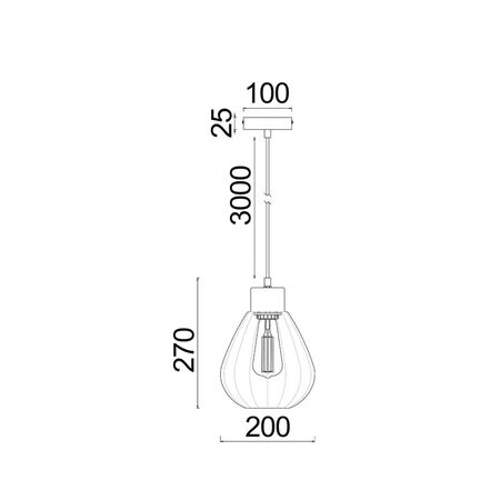 TULIP: Interior Bronze Amber / Smokey Black Wine Glass Ribbed Pendant Lights