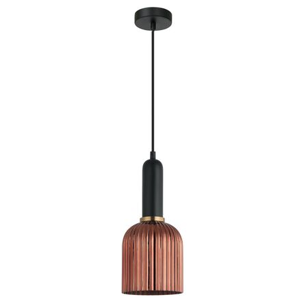 VINTAJ: Retro Interior Ellipse Shape Ribbed Glass Pendant Lights