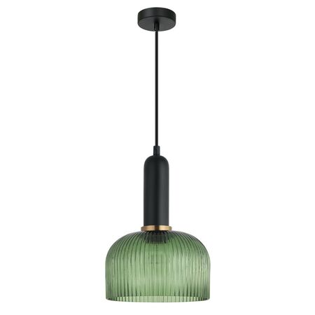 VINTAJ: Retro Interior Dome Shape Ribbed Glass Pendant Lights