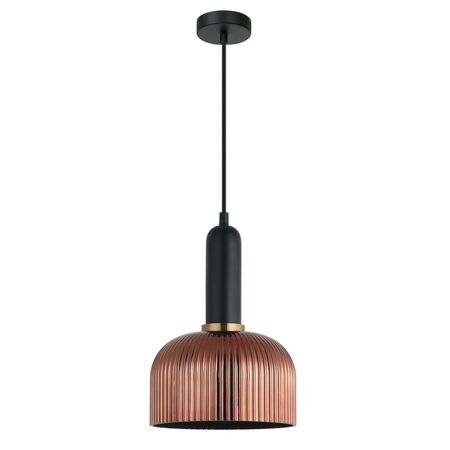 VINTAJ: Retro Interior Dome Shape Ribbed Glass Pendant Lights