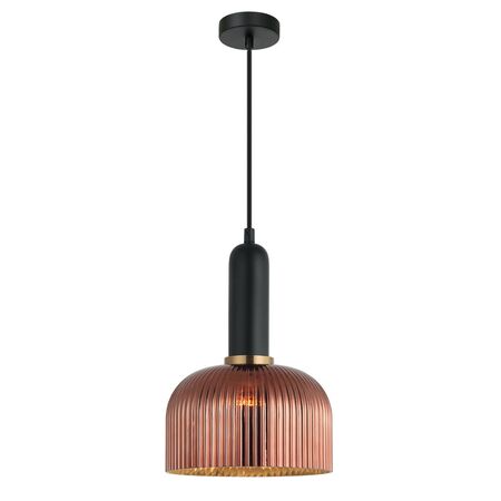 VINTAJ: Retro Interior Dome Shape Ribbed Glass Pendant Lights