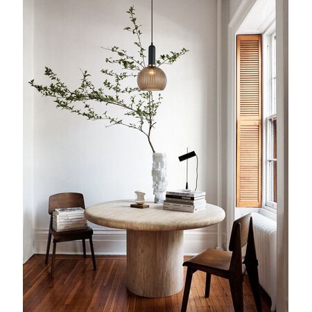 VINTAJ: Interior Wine Glass Shape Ribbed Glass Pendant Lights