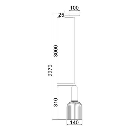 VINTAJ: Retro Interior Ellipse Shape Ribbed Glass Pendant Lights
