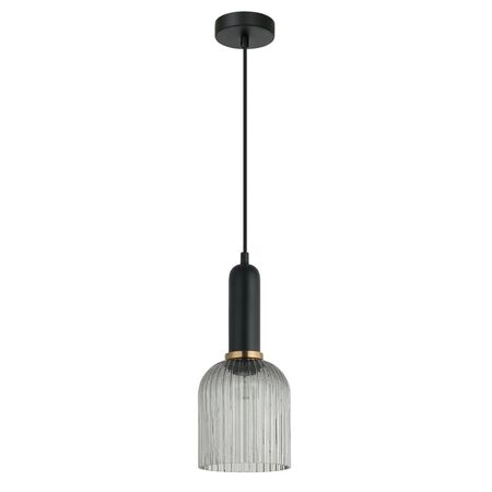 VINTAJ: Retro Interior Ellipse Shape Ribbed Glass Pendant Lights