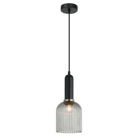 VINTAJ: Retro Interior Ellipse Shape Ribbed Glass Pendant Lights