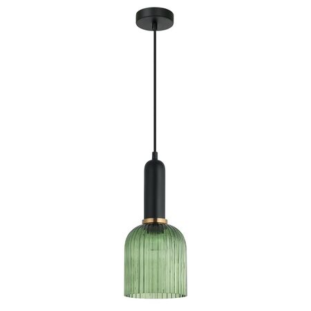 VINTAJ: Retro Interior Ellipse Shape Ribbed Glass Pendant Lights