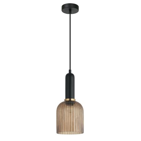 VINTAJ: Retro Interior Ellipse Shape Ribbed Glass Pendant Lights