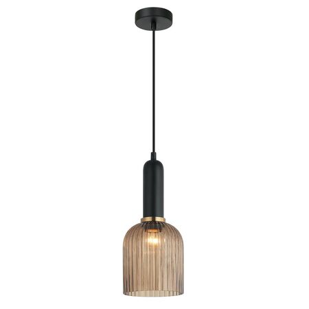 VINTAJ: Retro Interior Ellipse Shape Ribbed Glass Pendant Lights