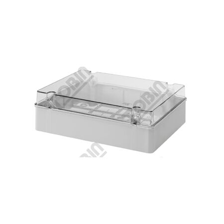 PVC Weatherproof Enclosure | Clear Lid & IP56 Rated | Durable Grey Body | by Tobin