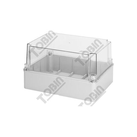 PVC Weatherproof Enclosure | Clear Lid & IP56 Rated | Grey Body | by Tobin