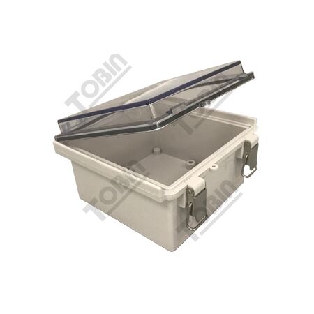ABS Electrical Enclosure Box | IP66 Rated | Hinged Clear Lid | Grey Body | by Tobin