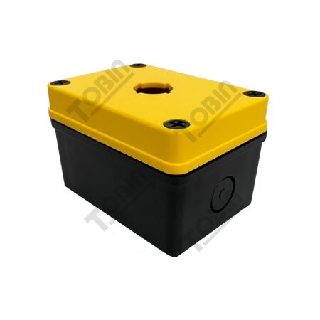 Single Hole Electrical Enclosure | Yellow Lid & Black Base | Durable ABS Plastic | @Each by Tobin