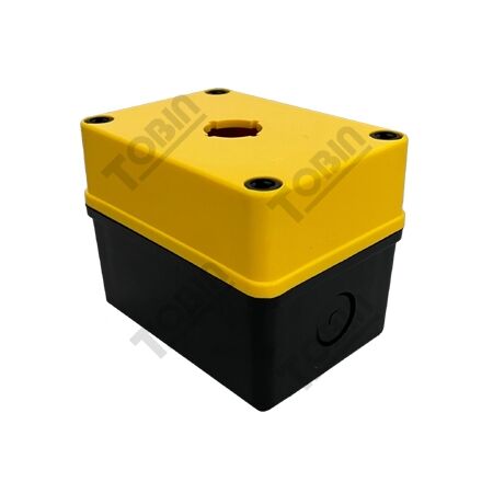 Single Hole Electrical Enclosure | Yellow Lid & Black Base | Durable ABS Plastic | @Each by Tobin