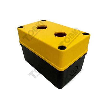 PB Al Enclosure 2 Hole | Yellow Lid & Black Base | Durable ABS Plastic | Suitable for 22mm Components | by Tobin