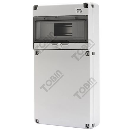 Din Enclosure 10 Pole | IP55 Rated | Includes 2 Pole Accessory Pan | Durable for Indoor & Outdoor Use | by Tobin