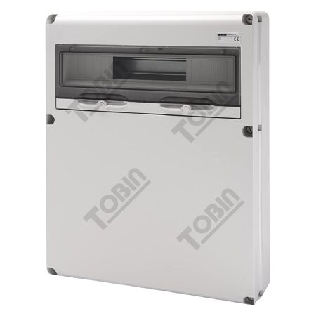 Din Enclosure 20 Pole | IP55 Rated | Durable Polyester | Includes 2 Pole Accessory Pan | by Tobin