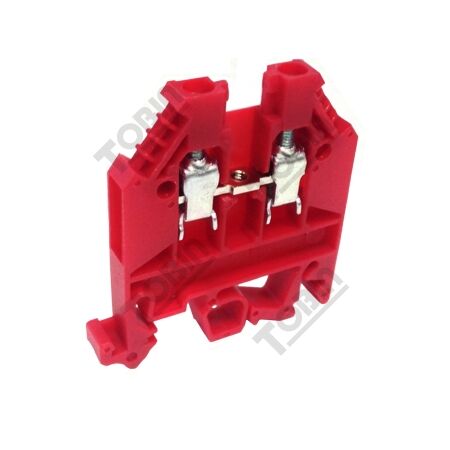 Terminal Din Mount 4mm Red 32A | 32A Current Rating | Din Rail Mountable | Easy Identification | by Tobin