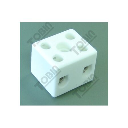 Terminal Block Porcelain 2 Wire Connect | 15A Current Rating | Durable Ceramic Construction | by Tobin