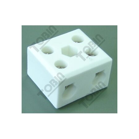 Porcelain Terminal Block 2 Wire Connect | 30A Current Rating | Durable Ceramic Construction | by Tobin