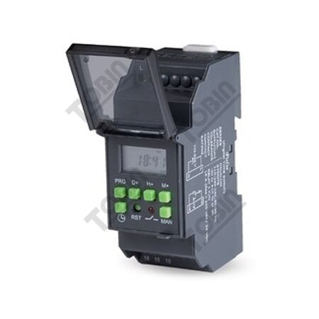 Digital Time Clock Crono 36mm | 7-Day Programming | Battery Backup | 110-240VAC | by Tobin