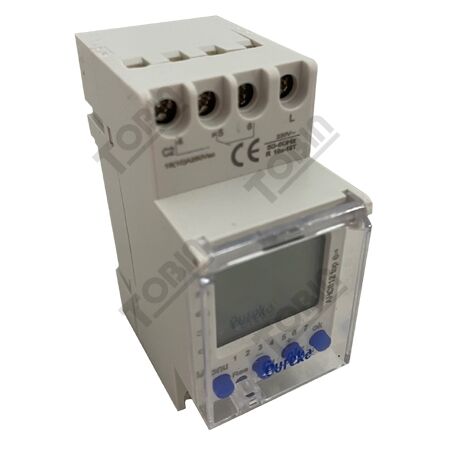 Digital Time Clock 2 Channel | 7 Day Programmable | DIN Rail Mount | 36mm Width | by Tobin
