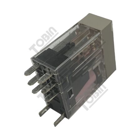 Relay Slim 24VAC 2 Pole DPDT 5A | Test Button & LED Indicator | Space-Saving Design | by Tobin