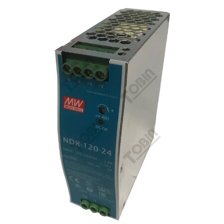 Power Supply 85-264VAC In 24VDC 5A Out 120W | Slimline Design | High Efficiency | by Tobin