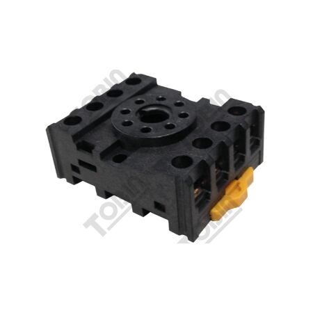Relay Base Screwed Clamp 2 Pole | 8 Pin Octal Design | Secure Connection | Compatible with MKS2 Round Pin | by Tobin