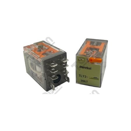 Relay Square Pin 2 Pole 10A 24VDC | LED Indicator & Test Button | 8 Pin Configuration | by Tobin